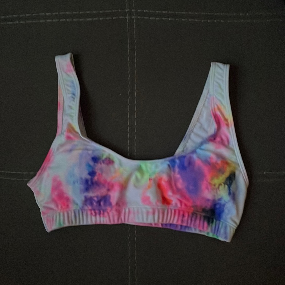 Tie dye bikini swimsuit top